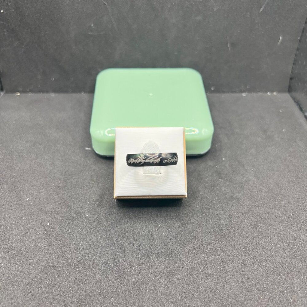 Black Stainless Steel Band Ring - Size 11